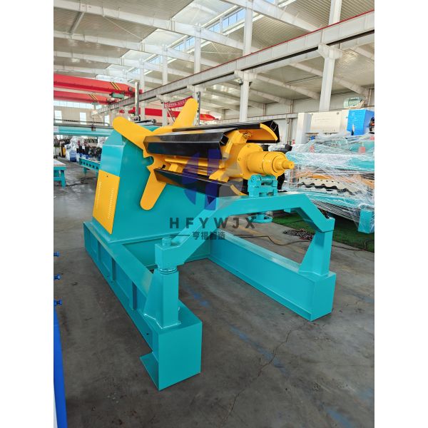 6 Ton Electric Full Automatic Uncoiler Machine With PLC Control System And Hydraulic Pressure For Metal Coil Processing