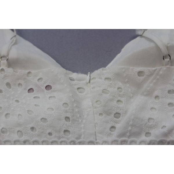 White Custom Womens Dresses / Lace And Embroidered Dress Soft Fabric BS191203