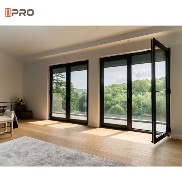 Swing Open Exterior Black Metal French Doors Panel With Hardware Kit  AAMA AS2047