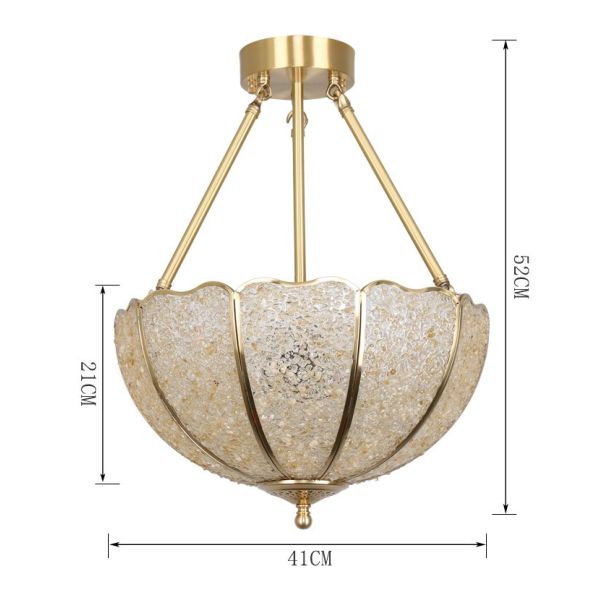 All Copper Crystal Chandelier Living Room Bedroom Study Hotel Room Homestand  Watermelon Light