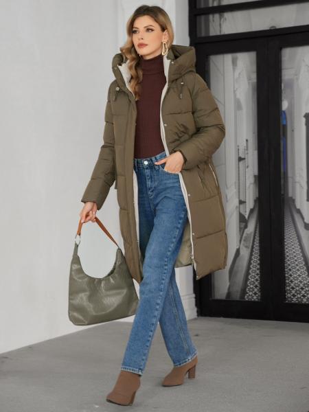 Stylish Mid Length Woman Down Jacket For Fashionable Women
