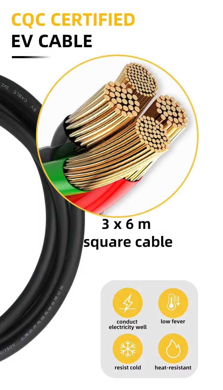 PC Copper GBT 16a EV Patch Cord for 3.5KW Electric Cars 1Meters Cable Length and Wireless Pile