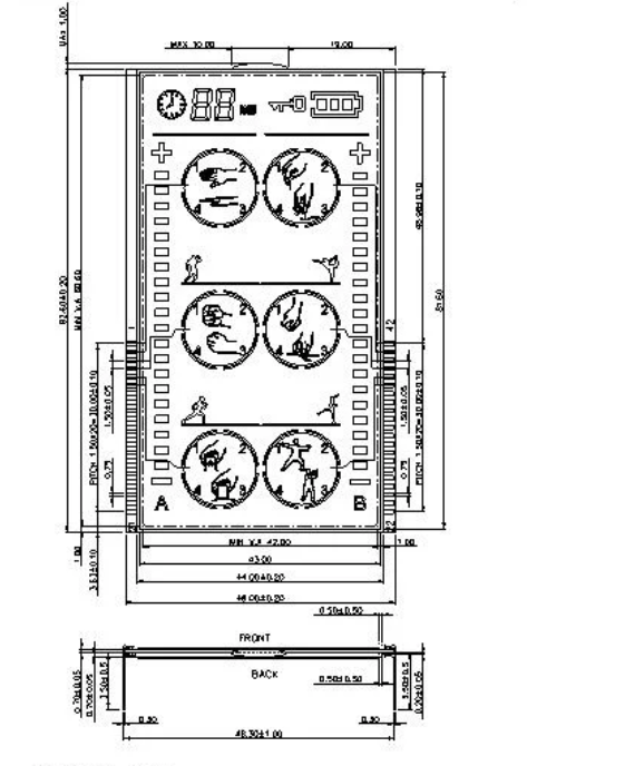 VDD 2.8V HTN Положительный светопередающий ЖК-дисплей для контроля медицинского лечения