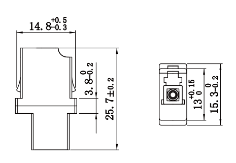 Переходник/муфта оптического волокна LC SX пластиковые с фланцом