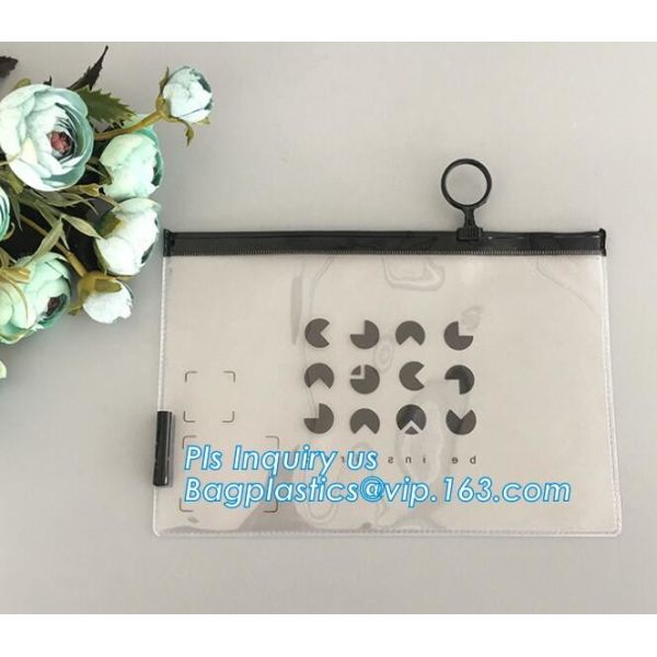 vinyl pvc zipper bag vinyl zipper slider bag for stationery, cosmetic, slider bag vinyl zipper bag for bikini, slide zip