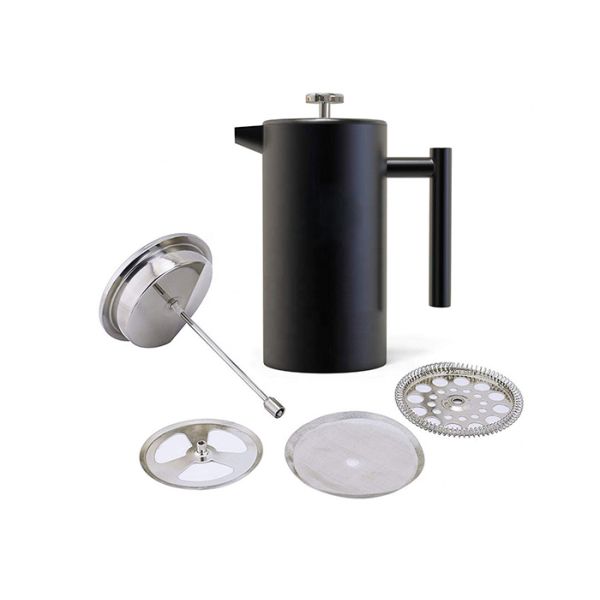 Double Walled Cafetiere 8 Cup Metal French Press Stainless Steel Coffee Maker