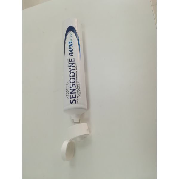 tubo estratificado dobrável de 180g ABL 250/12 com o tampão da aleta para o empacotamento do dentífrico/o gel cuidado da goma