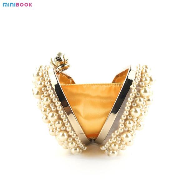 Special Crystals Beaded Pearl Clutch Evening Bags for Women's Wedding Celebrations