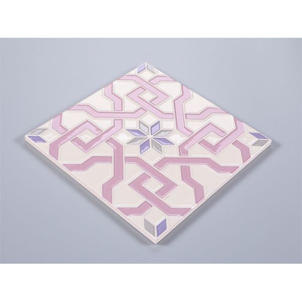 Pink Ceramic Rustic Tile 20x20cm AAA Grade for Bathroom Walls