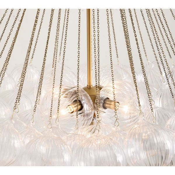 Yihao Simple Vintage Brass Finish Pendant Chandelier with 2700K Warm White Light for Modern Simple Luxury Living Room