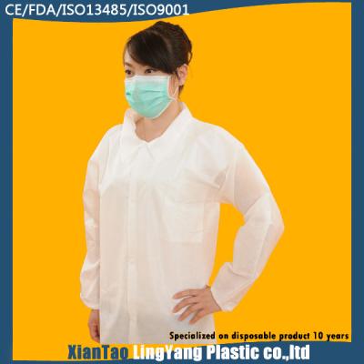 Durable Disposable Laboratory Coats , Disposable Dust Coats 22-55g/㎡ Weight