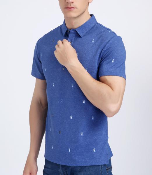 Black Bamboo Cotton Tee Shirts , Custom Printing Golf Polo T Shirts With Pattern