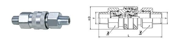 Простота в эксплуатации 1/4 '' - 1 быстроразъемная муфта закрытого типа Chrome Three