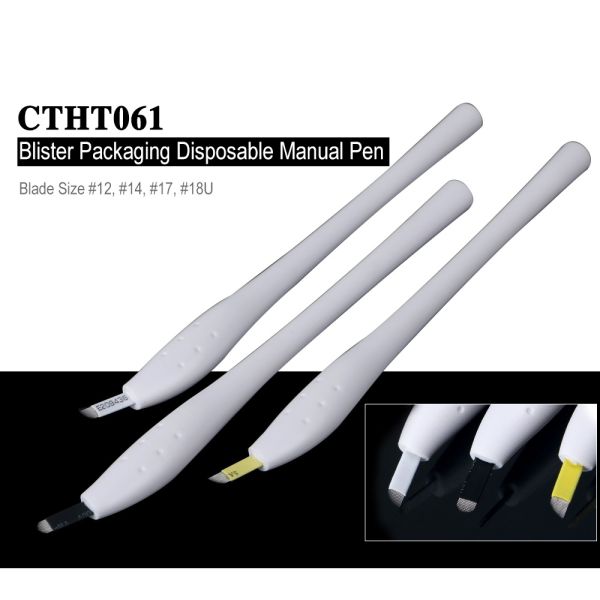 EO Gas Sterilized Disposable 3D Manual Tattoo Pen #9 #12 #14 #17 #18U Blade