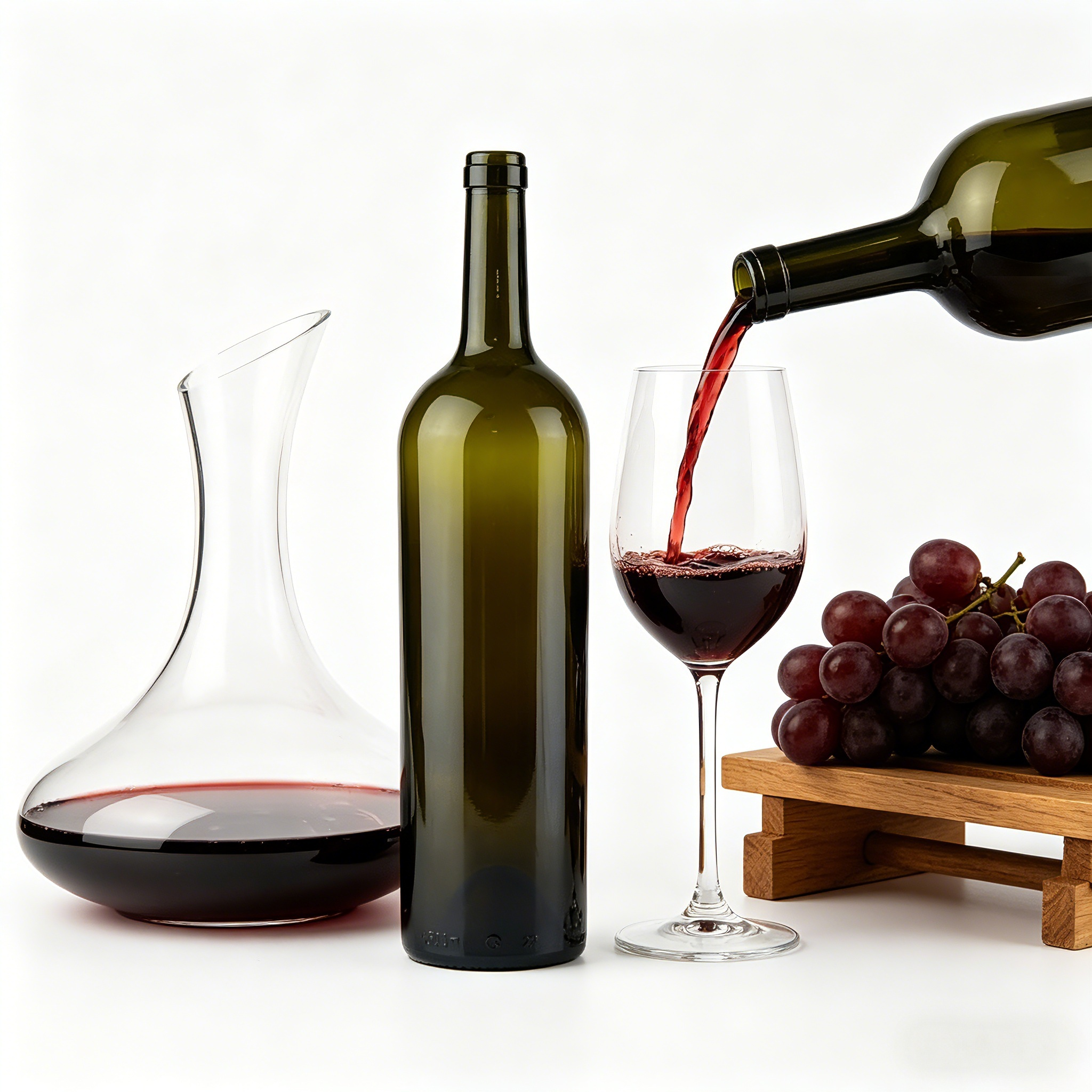 1500ml Tapered Magnum Green Bordeaux Wine Bottles Cork Finish For Grand Reserve 920g 1937K-2A