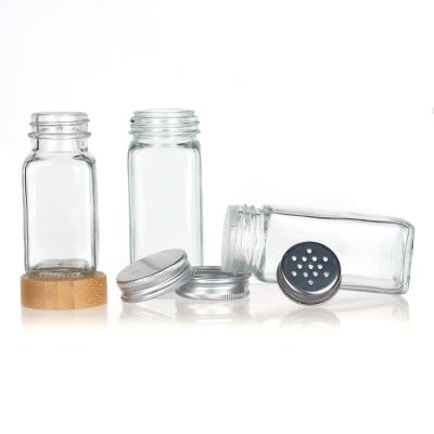 Custom Design 120ml 180ml 6oz Empty Seasoning Packaging Bottle 4oz square Glass Spice Jar With Label Maker
