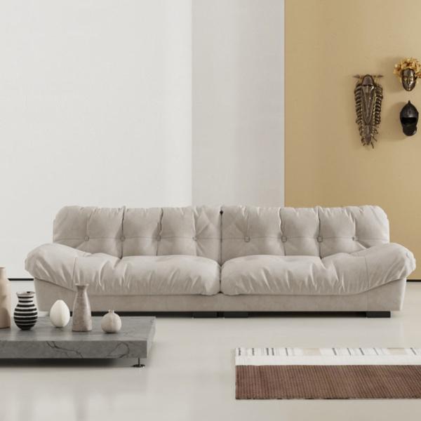 Sofa Sectional Chaise Lounge Furniture minimalista italiano 3 Seat 2.2m cinzentos modulares