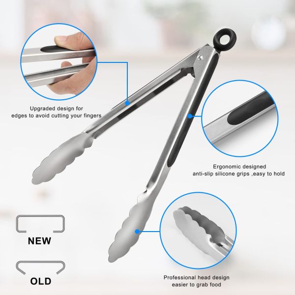 Stainless Steel Food Anti-hot Insulation Silicone Bread Clip for Durable Utensil Sets