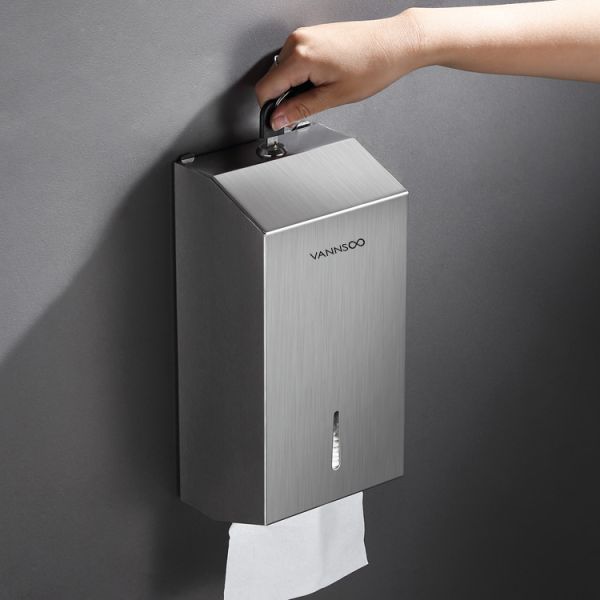 SS Washroom Paper Towel Dispenser Commercial Manual Bathroom Accessories