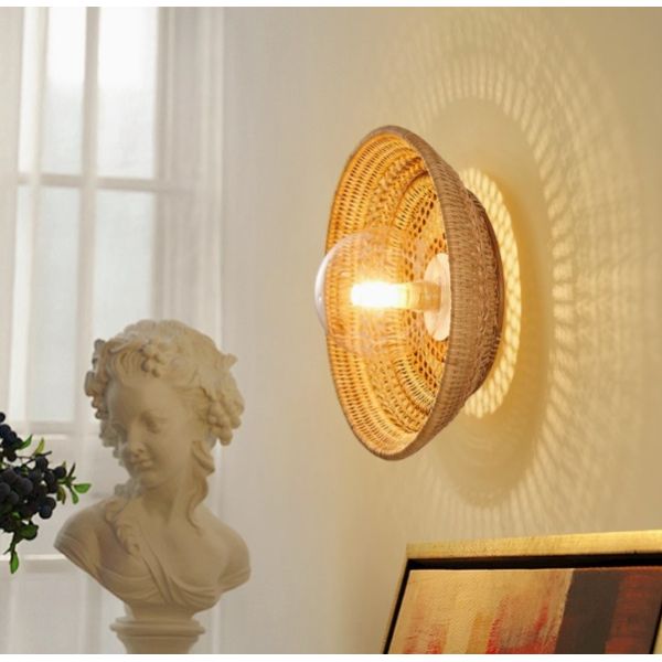 BAMBOO WALL LAMP FOR PROJECT RATTAN WALL LIGHT RETRO ART HOMESTAY TEA ROOM LIVING ROOM BAR RATTAN LAMP