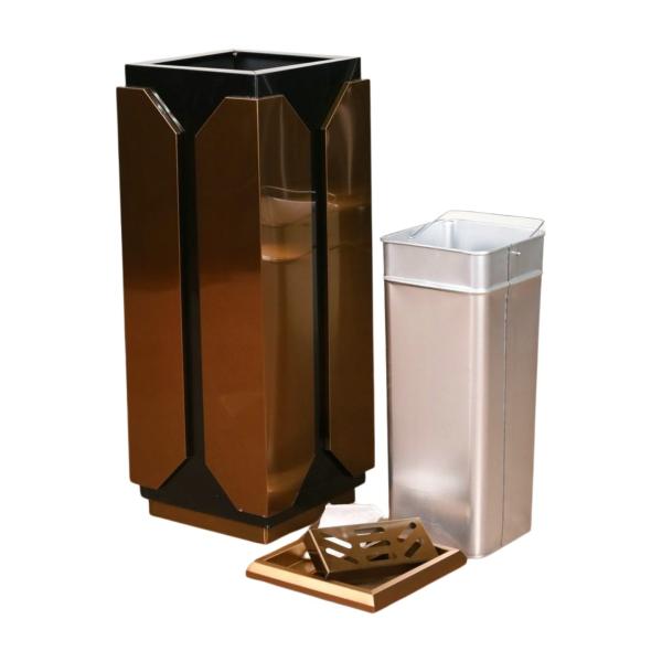 Newest Hot Sale Rectangular Lobby Standing Trash Bin Stainless Steel Commercial Trash Can Bin for Hotel