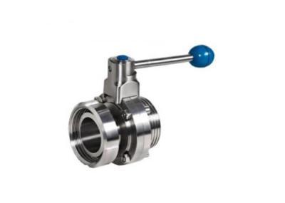 Threaded Butterfly Stainless Steel Sanitary Valves SMS Sanitary Multiposition Handle