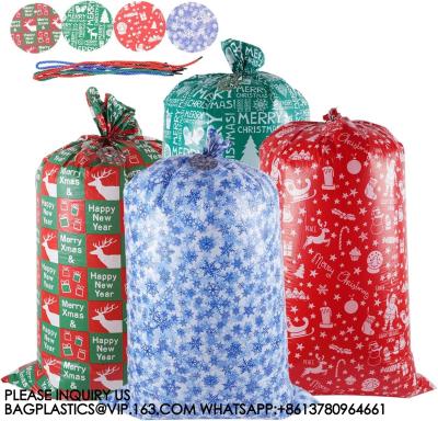 Sets Large Christmas Gift Plastic Bag 36X60 Jumbo Gift Wrapping For Xmas Presents Oversized Party Favor
