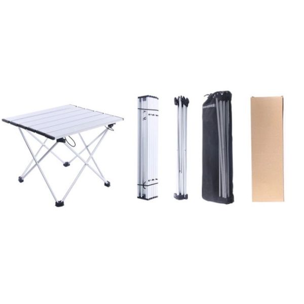 Leisure Time Portable Outdoor Aluminum Folding Camping Garden Picnic Table Carry Case