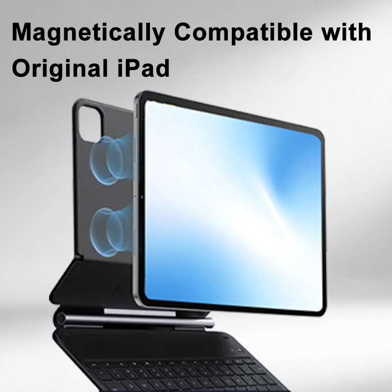RoHS Compliant Transform iPad 11 Into Laptop with Detachable Keyboard Case,RGB Backlit,Strong Magnet,UK/US 64Keys, Pen Holder