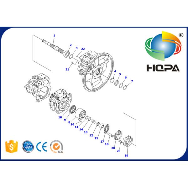 708-2G-00022 708-2G-00023 Hydraulic Main Pump Seal Kit For Komatsu PC350-7