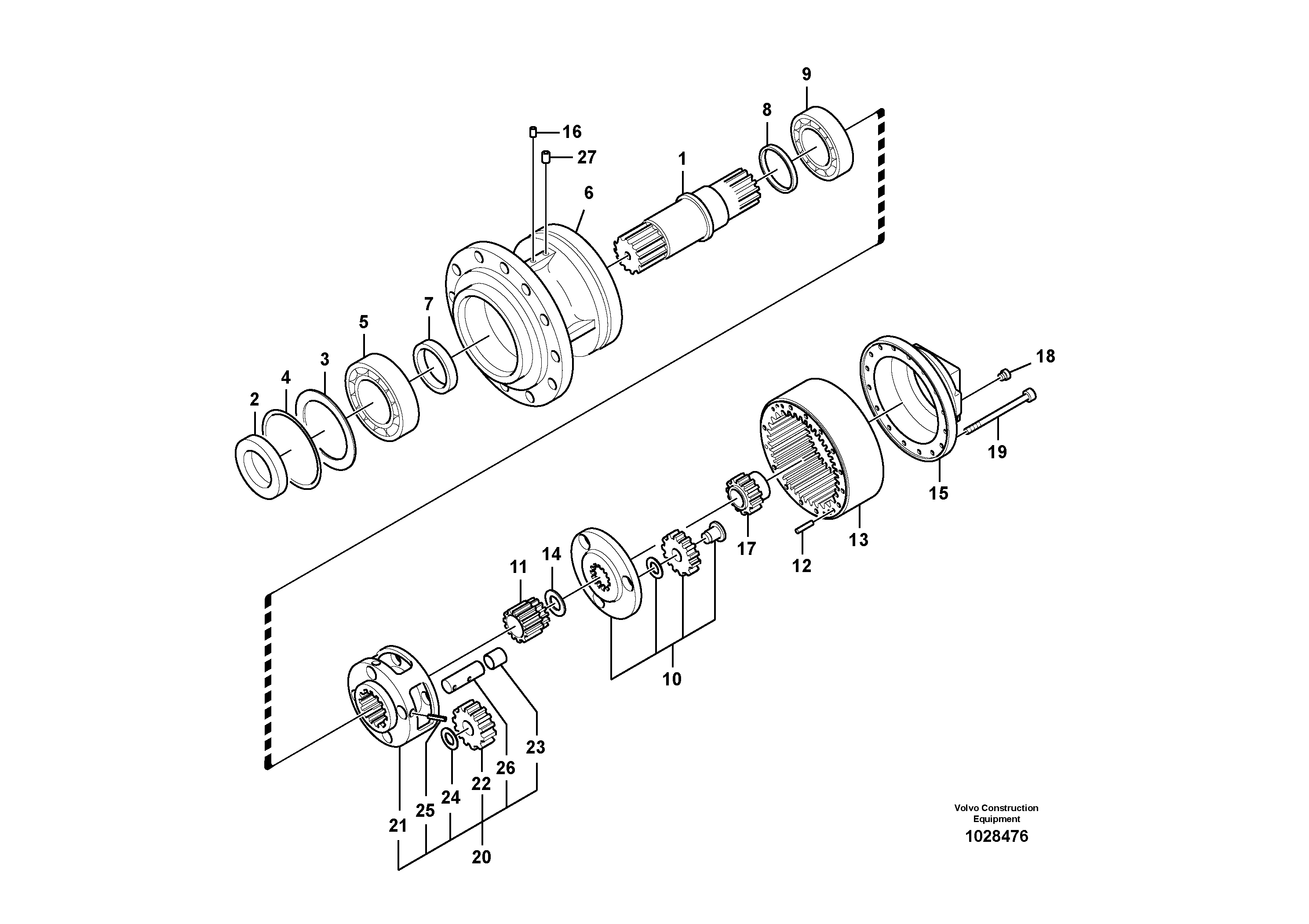 Volvo EC700 Swing Gearbox VOE14609494 VOE14619958 VOE14633288