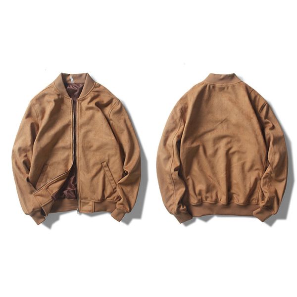 Куртки бомбардировщика застежка-молнии кожи замши хлопка изготовленного на заказ логотипа изготовителя фабрики OEM причинные тонкие подходящие вверх