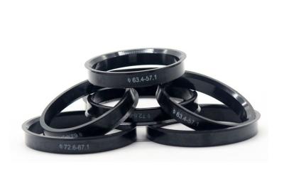 Black Wheel Spigot Plastic Hub Rings 10 Mm Thick For BMW / AUDI / BENZ