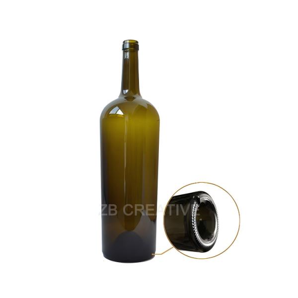 1500ml Tapered Magnum Green Bordeaux Wine Bottles Cork Finish For Grand Reserve 920g 1937K-2A