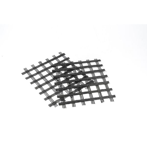 100-30 Kn/m コーティング SBR ポリエステル ジオグリッド PET 単軸強化土壌支障壁 高速道路