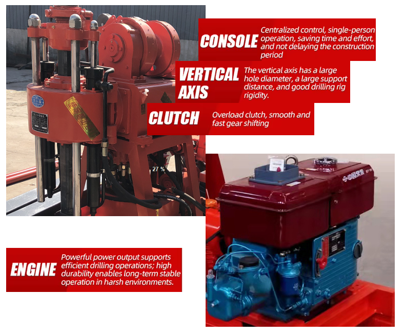 Deep Hydraulic Rotary Drilling Rig For Hard Rock Layer/Geological Testing