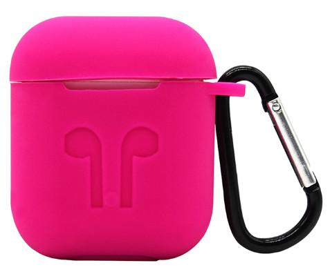 Protective Charging Case Cover For Air Pods Portable Soft Silicone Skin cover case with Carabiner Keychain for Apple Air