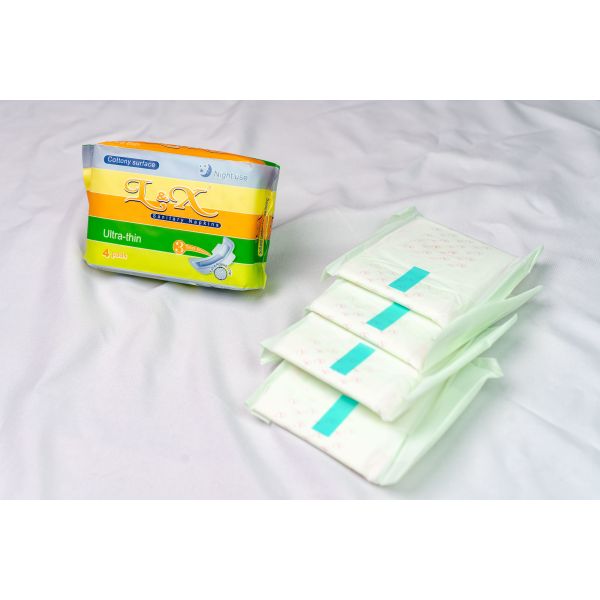 Soft Cotton Fast Absorption Surface Night Sanitary Napkin Including Skin Friendly Cottony Surface Ensuring Comfortable