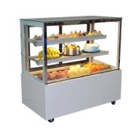 CE de cristal curvado RoHS del escaparate del congelador de la exhibición de la torta/del refrigerador de la panadería