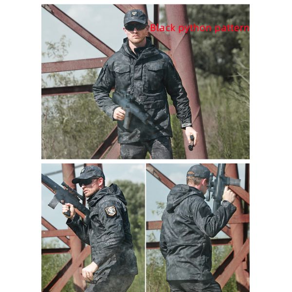ODM Military Winter Coat Men Windbreaker Hood Fiber Polyester