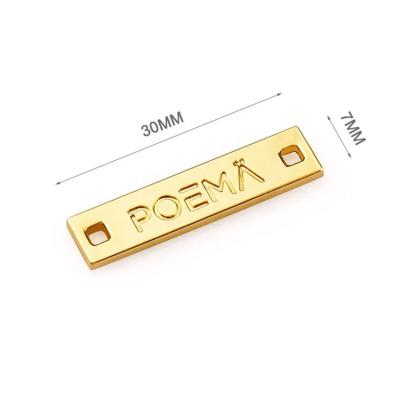 Custom Color Rectangle Sewn Metal Label Name Tag for Swimwear Promotion