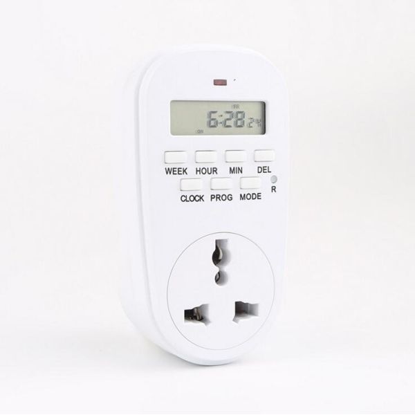universal EU Plug Digital Display Energy Saving Programmable Electronic Socket Timer Setting of Clock/ On/ Off Time