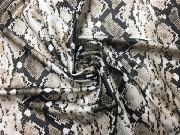 Grey Color Snakeskin Leather Fabric / 0.25mm PU Faux Snakeskin Material