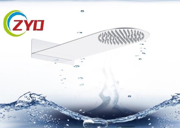 Solid Surface Square Hand Shower Head Ultra Thin Brushed Steel Material