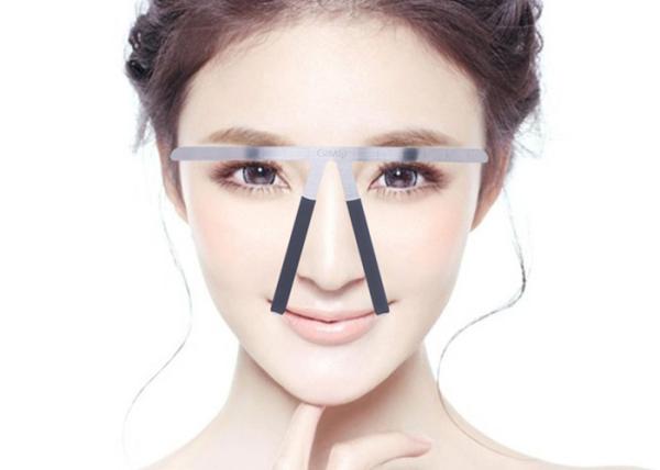 Three Point Permanent Makeup Eyebrow Ruler , Eyebrow Design Tool Manual Tattoo Set