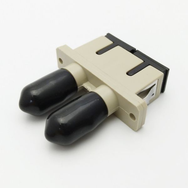 Plastic ST Female to SC Female Hybrid Duplex Fiber Optic Coupler