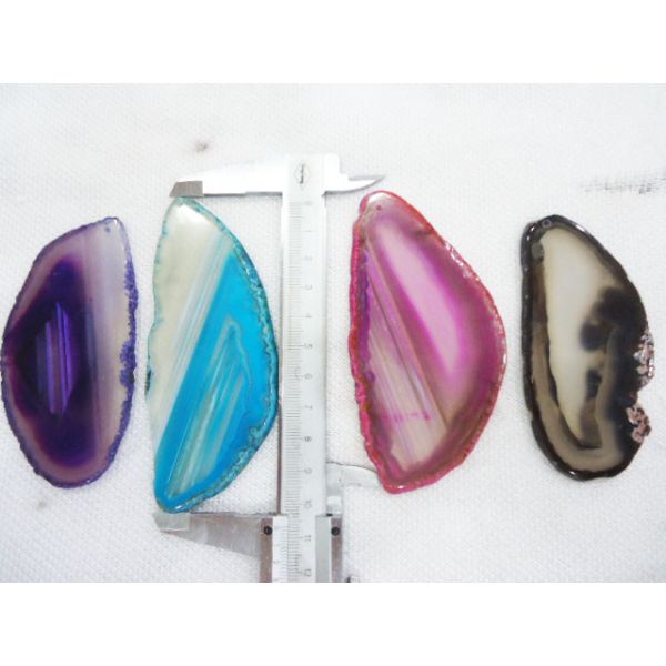 OEM Natural Slice Agate Pendant 50 - 70mm Length For Ring Earrings Jewelry Making