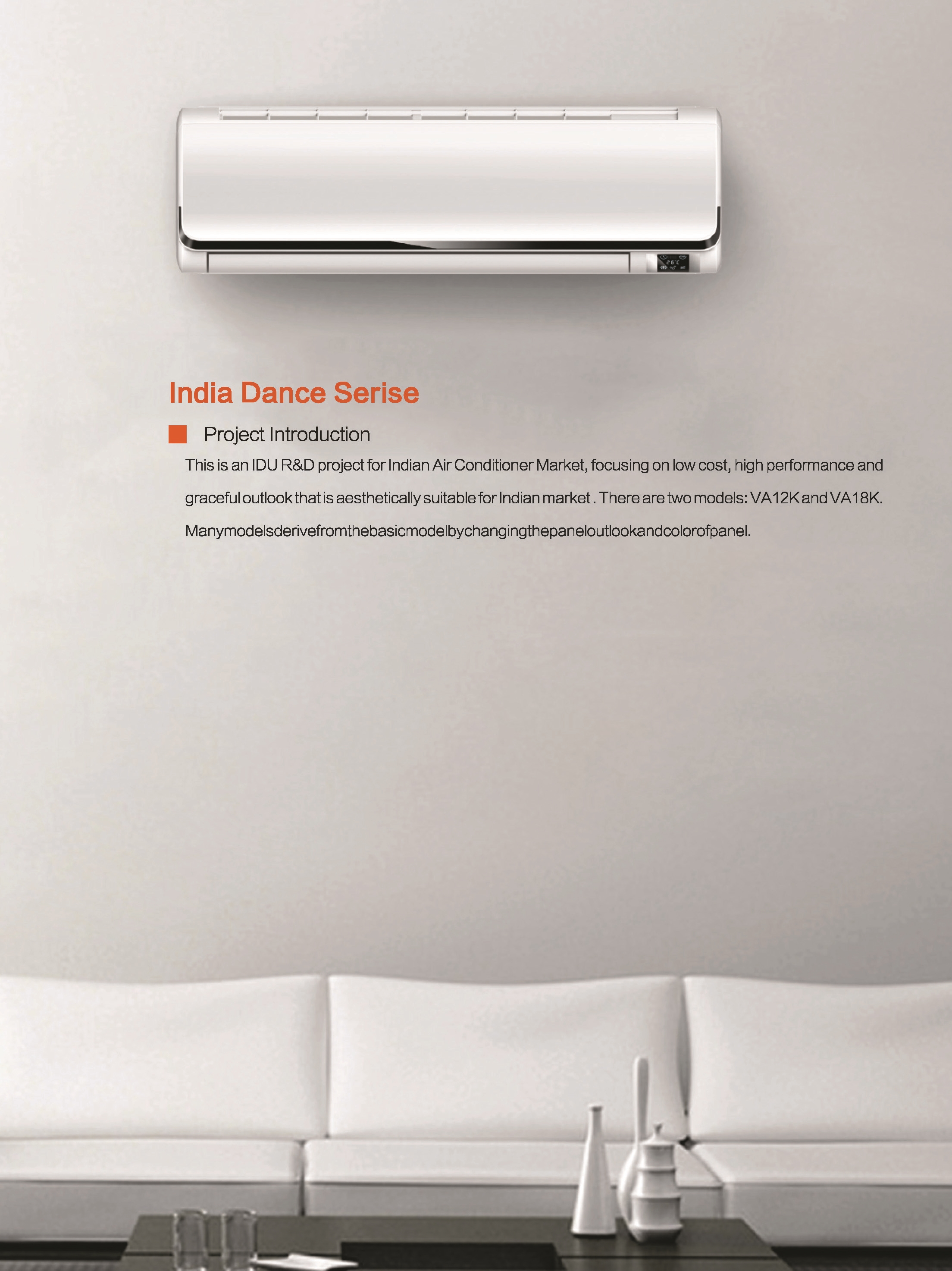 Función de salud Aire acondicionado panel fijo Tipo