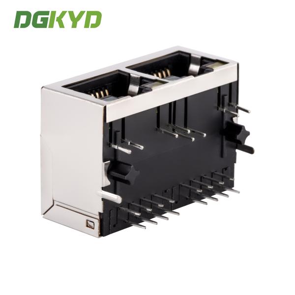 Rj45ネットワークコネクタ メタルシールド CAT 5 デュアルポート Rj45 イーサネットポート G/Y Led KRJ-215GYZNL