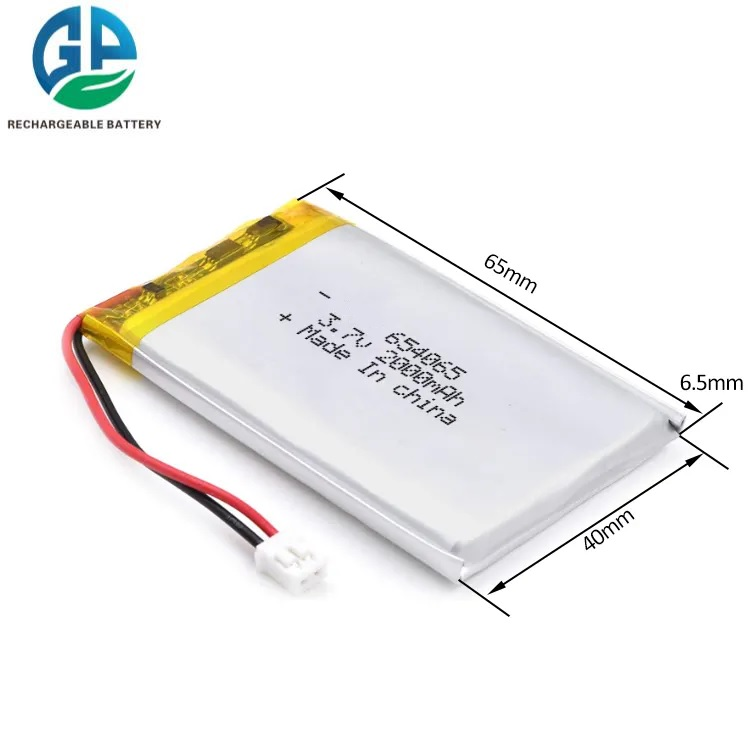 Пакет перезаряжаемые 3.7V KC литий-ионного аккумулятора Lipo 654065 2000mAh 7.4Wh